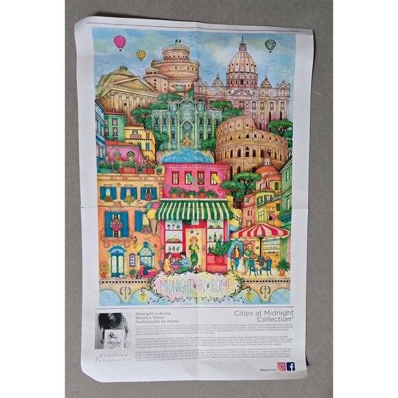 KI Puzzles Midnight In Rome 1000 pc Madalina Tantareanu 2024 Complete Preowned - Picture 6 of 6